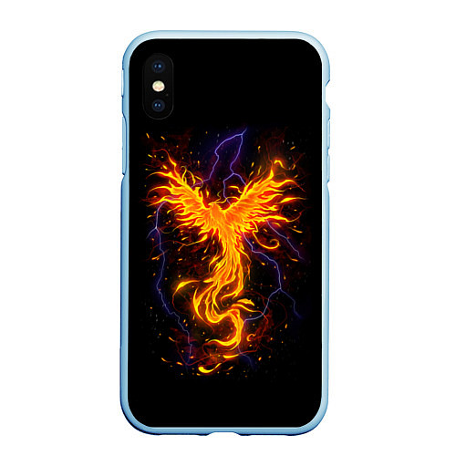 Чехол iPhone XS Max матовый Phoenix / 3D-Голубой – фото 1