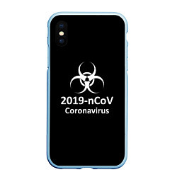Чехол iPhone XS Max матовый NCoV-2019: Coronavirus, цвет: 3D-голубой