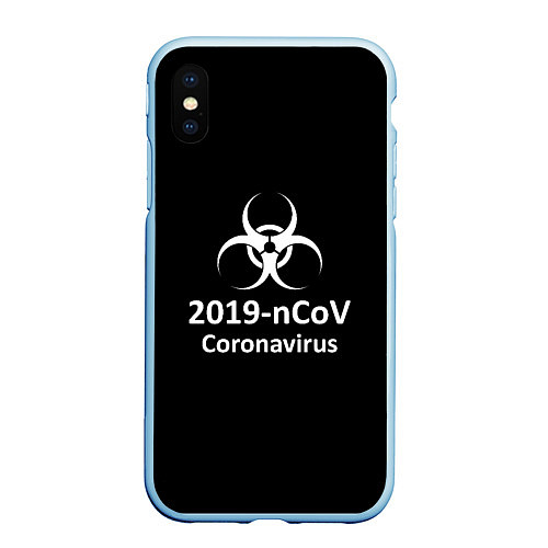 Чехол iPhone XS Max матовый NCoV-2019: Coronavirus / 3D-Голубой – фото 1