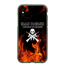 Чехол iPhone XS Max матовый IRON MAIDEN, цвет: 3D-темно-зеленый