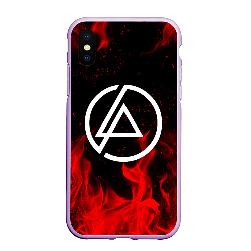 Чехол iPhone XS Max матовый LINKIN PARK / 3D-Сиреневый – фото 1