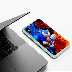 Чехол iPhone XS Max матовый SONIC, цвет: 3D-салатовый — фото 2