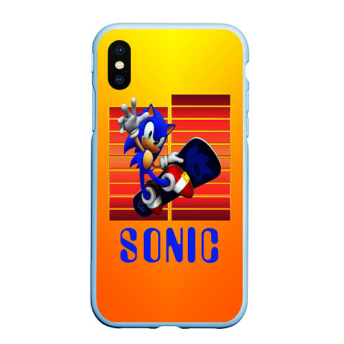 Чехол iPhone XS Max матовый Sonic - Соник / 3D-Голубой – фото 1