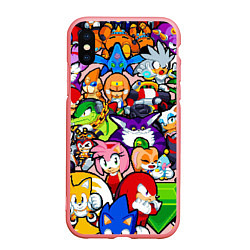Чехол iPhone XS Max матовый Sonic Pixel Friends