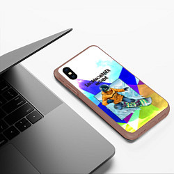 Чехол iPhone XS Max матовый Сноуборд, цвет: 3D-коричневый — фото 2