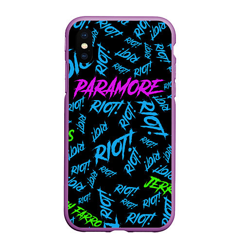 Чехол iPhone XS Max матовый Paramore RIOT! / 3D-Фиолетовый – фото 1