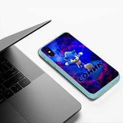 Чехол iPhone XS Max матовый СОНИК, цвет: 3D-мятный — фото 2