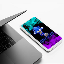 Чехол iPhone XS Max матовый СОНИК, цвет: 3D-белый — фото 2
