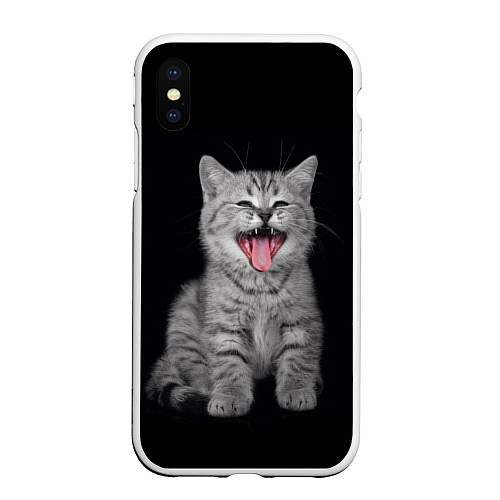 Чехол iPhone XS Max матовый Котенок / 3D-Белый – фото 1