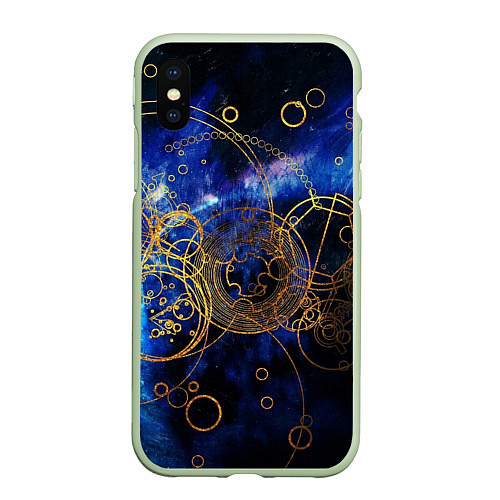 Чехол iPhone XS Max матовый Space Geometry / 3D-Салатовый – фото 1