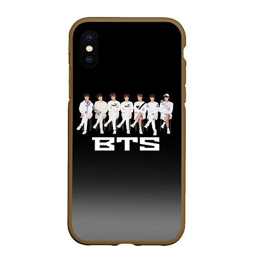 Чехол iPhone XS Max матовый BTS / 3D-Коричневый – фото 1