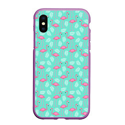 Чехол iPhone XS Max матовый Flamingo, цвет: 3D-фиолетовый