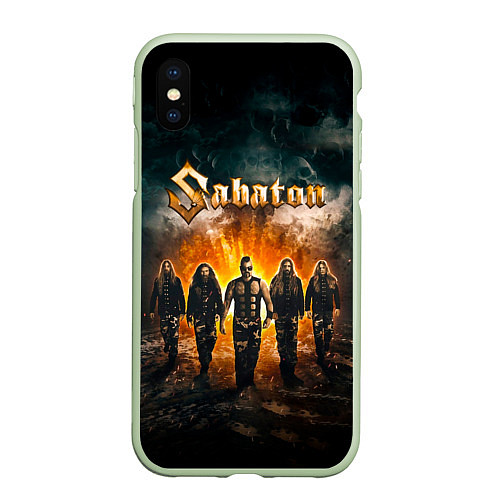 Чехол iPhone XS Max матовый Sabaton / 3D-Салатовый – фото 1