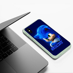 Чехол iPhone XS Max матовый SONIC, цвет: 3D-салатовый — фото 2