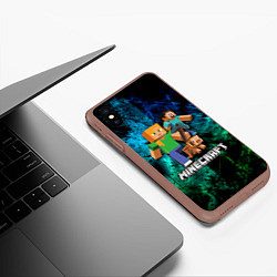 Чехол iPhone XS Max матовый Minecraft Майнкрафт, цвет: 3D-коричневый — фото 2