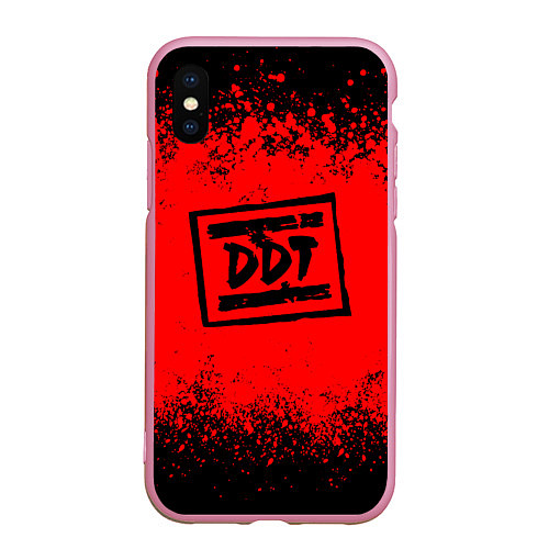 Чехол iPhone XS Max матовый ДДТ Лого / 3D-Розовый – фото 1