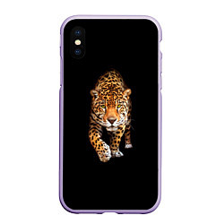 Чехол iPhone XS Max матовый Ягуар, цвет: 3D-светло-сиреневый