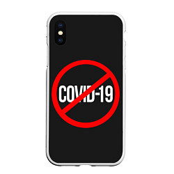 Чехол iPhone XS Max матовый STOP COVID-19, цвет: 3D-белый