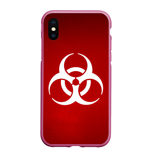 Чехол iPhone XS Max матовый Plague Inc / 3D-Малиновый – фото 1