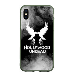 Чехол iPhone XS Max матовый Hollywood Undead, цвет: 3D-темно-зеленый