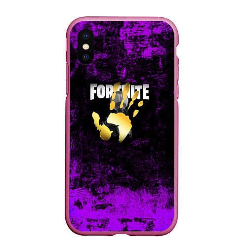 Чехол iPhone XS Max матовый Fortnite / 3D-Малиновый – фото 1