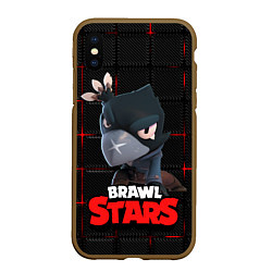 Чехол iPhone XS Max матовый Brawl Stars Crow Ворон, цвет: 3D-коричневый