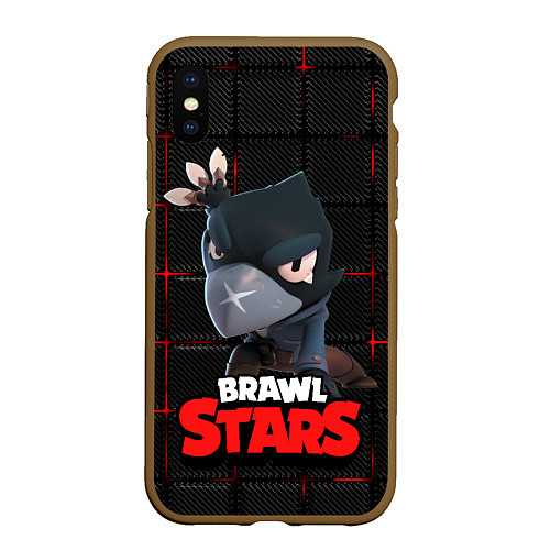 Чехол iPhone XS Max матовый Brawl Stars Crow Ворон / 3D-Коричневый – фото 1