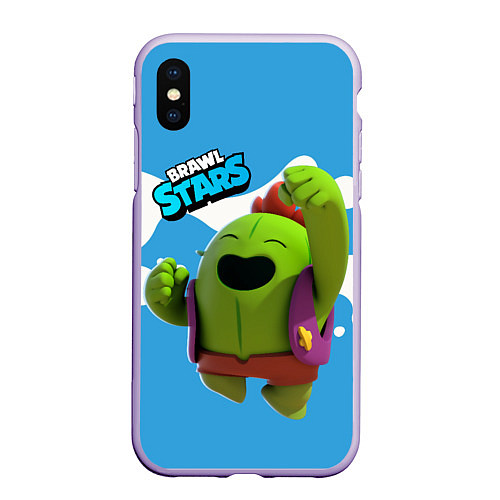 Чехол iPhone XS Max матовый Brawn Stars Spike / 3D-Светло-сиреневый – фото 1