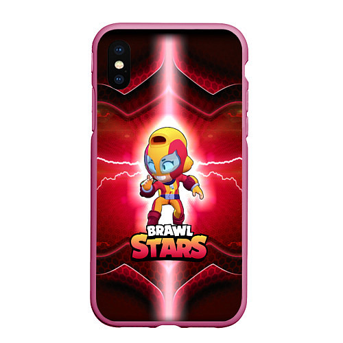 Чехол iPhone XS Max матовый BrawlStars Oko / 3D-Малиновый – фото 1