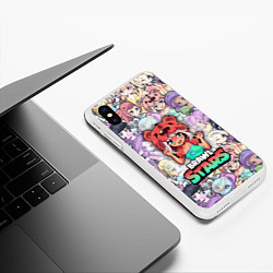 Чехол iPhone XS Max матовый BrawlStars Girls Oko, цвет: 3D-белый — фото 2