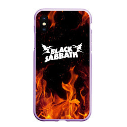 Чехол iPhone XS Max матовый Black Sabbath, цвет: 3D-сиреневый