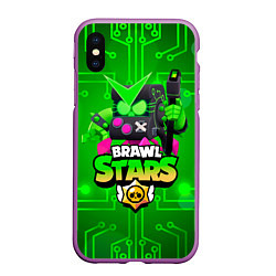 Чехол iPhone XS Max матовый Brawl Stars Virus 8-Bit