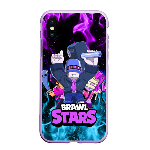 Чехол iPhone XS Max матовый BRAWL STARS FRANK / 3D-Сиреневый – фото 1