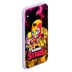 Чехол iPhone XS Max матовый BRAWL STARS MAX, цвет: 3D-светло-сиреневый — фото 2