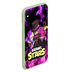 Чехол iPhone XS Max матовый BRAWL STARS MORTIS, цвет: 3D-салатовый — фото 2