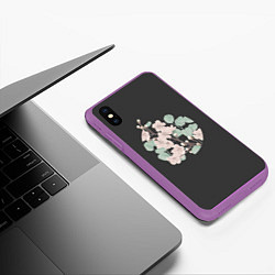 Чехол iPhone XS Max матовый САКУРА, цвет: 3D-фиолетовый — фото 2