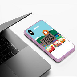 Чехол iPhone XS Max матовый ЮЖНЫЙ ПАРК, цвет: 3D-сиреневый — фото 2