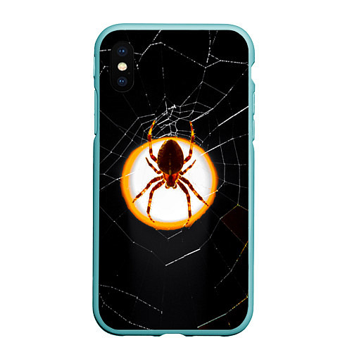 Чехол iPhone XS Max матовый Spider / 3D-Мятный – фото 1