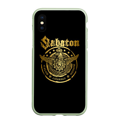 Чехол iPhone XS Max матовый SABATON / 3D-Салатовый – фото 1