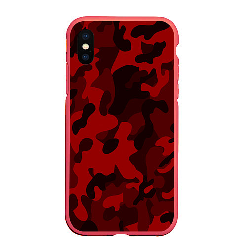 Чехол iPhone XS Max матовый RED MILITARY / 3D-Красный – фото 1