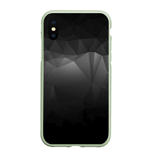 Чехол iPhone XS Max матовый GRAY GEOMETRY / 3D-Салатовый – фото 1