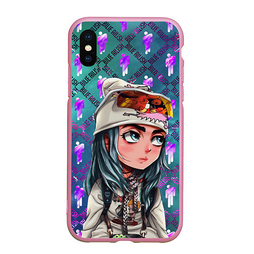 Чехол iPhone XS Max матовый BILLIE EILISH / 3D-Розовый – фото 1