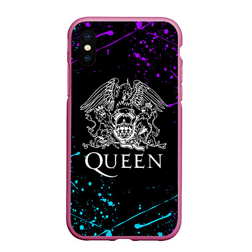 Чехол iPhone XS Max матовый QUEEN / 3D-Малиновый – фото 1