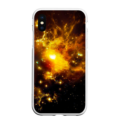 Чехол iPhone XS Max матовый Space / 3D-Белый – фото 1