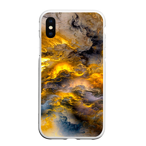 Чехол iPhone XS Max матовый Shine / 3D-Белый – фото 1