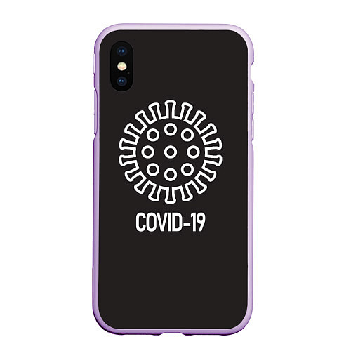 Чехол iPhone XS Max матовый COVID-19 / 3D-Сиреневый – фото 1