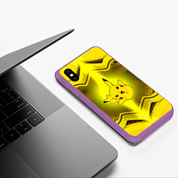 Чехол iPhone XS Max матовый Пикачу Oko, цвет: 3D-фиолетовый — фото 2