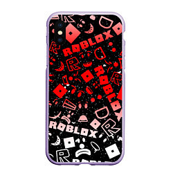 Чехол iPhone XS Max матовый Roblox, цвет: 3D-светло-сиреневый