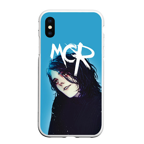 Чехол iPhone XS Max матовый MCR / 3D-Белый – фото 1