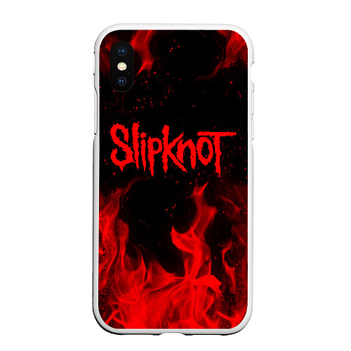 Чехол iPhone XS Max матовый SLIPKNOT / 3D-Белый – фото 1